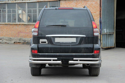 Rear double corner bars AK003-1 (2 pcs, stainless steel) for Toyota Land Cruiser Prado 120 2002-2009 - image 5