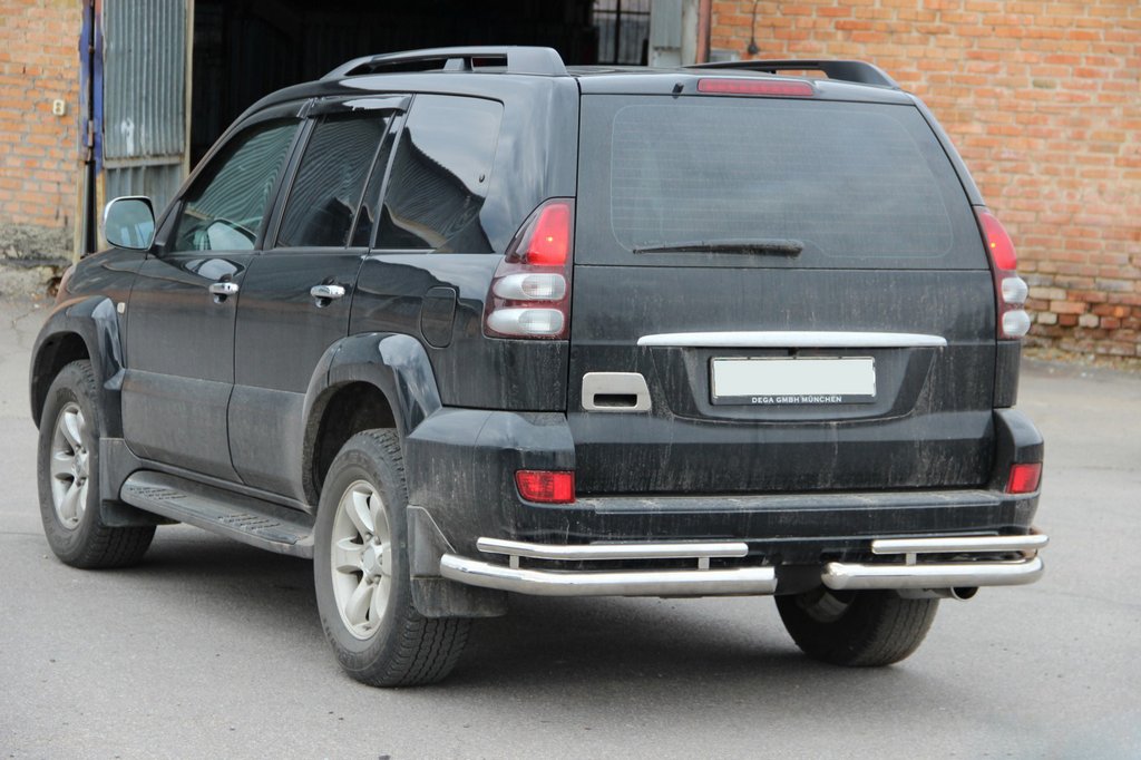 Rear double corner bars AK003-1 (2 pcs, stainless steel) for Toyota Land Cruiser Prado 120 2002-2009 - image 6