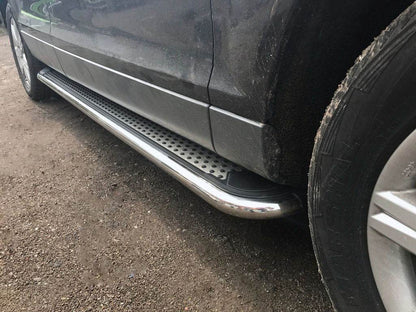 Lateral platforms Maydos V2 (2 PCs., aluminium ↗ stainless) for Audi Q7 2005-2015 - Reelken Auto