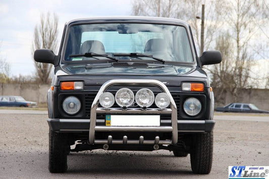 Kangaroo cage QT007 (stainless steel) for Lada Niva and Urban - Reelken Auto