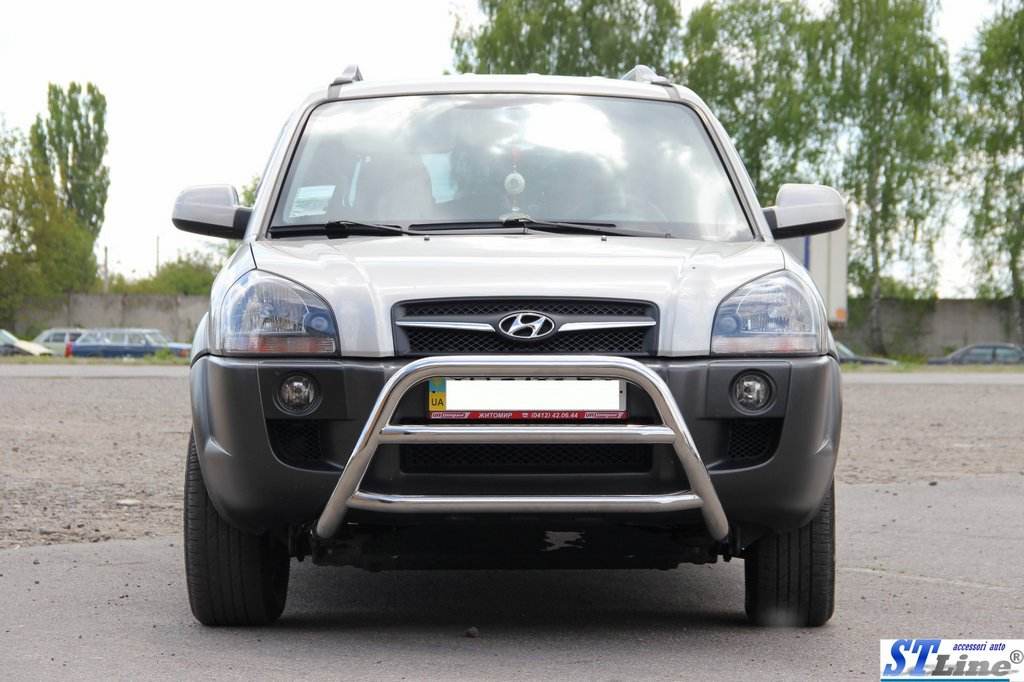 The WT022 bumper guard (stainless) for Hyundai Tucson JM 2004↗ - Reelken Auto
