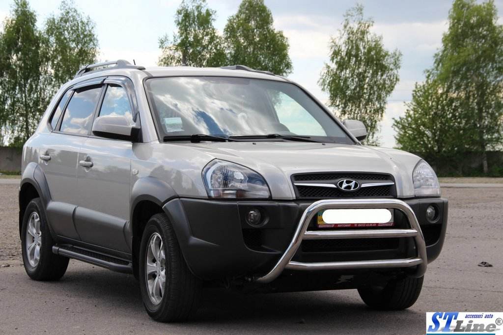 The WT022 bumper guard (stainless) for Hyundai Tucson JM 2004↗ - Reelken Auto