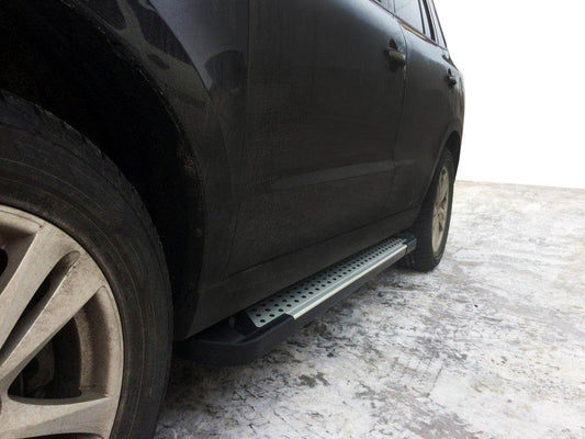 Side sills Allmond Grey (2 PCs Alu.) for Hyundai Santa Fe 2 2006-2012 - Reelken Auto
