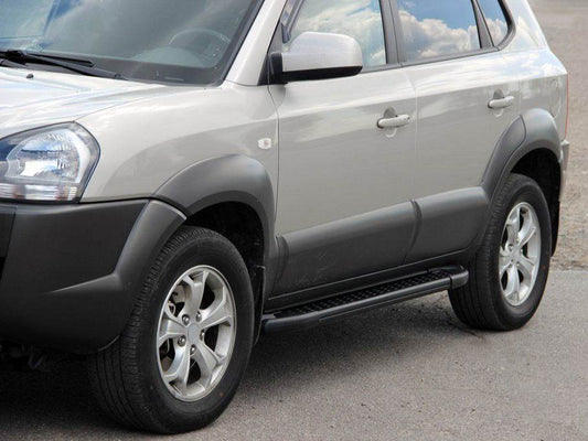 Side platforms Black Allmond (2 pieces, aluminum) for Hyundai Tucson JM 2004↗ - Reelken Auto