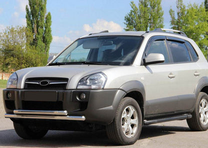 Front protection ST014 (stainless) for Hyundai Tucson JM 2004↗ - Reelken Auto