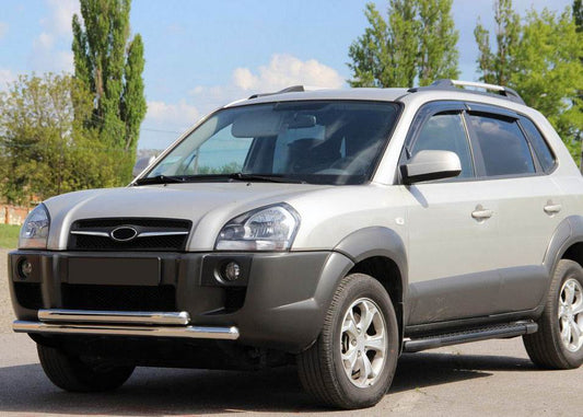 Front protection ST014 (stainless) for Hyundai Tucson JM 2004↗ - Reelken Auto
