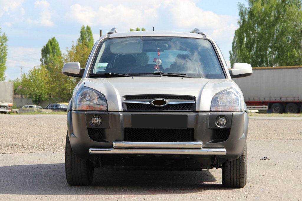 Front protection ST014 (stainless) for Hyundai Tucson JM 2004↗ - Reelken Auto