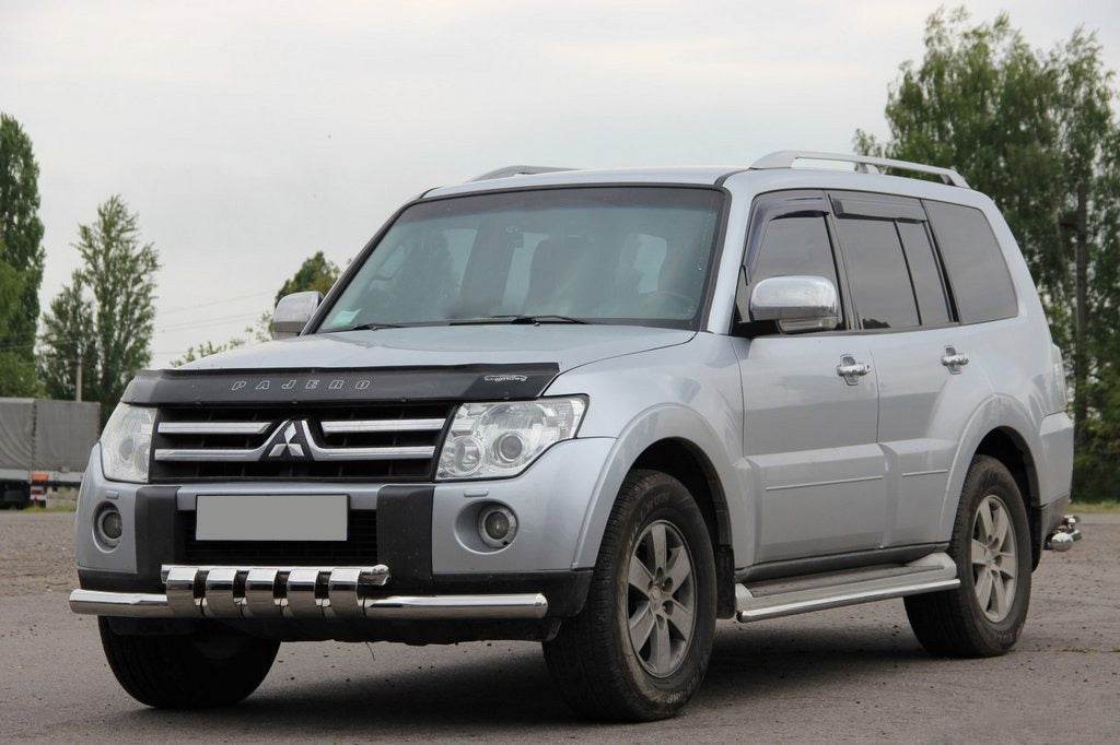 Front protection ST015 (stainless) for Mitsubishi Pajero Wagon IV - Reelken Auto