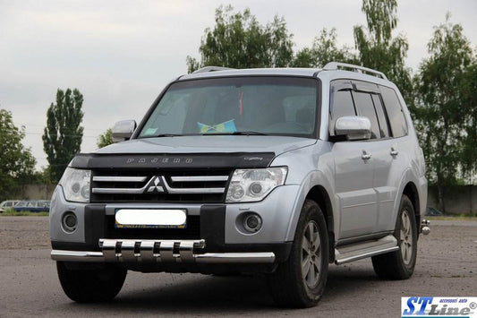 Front protection ST015 (stainless) for Mitsubishi Pajero Wagon IV - Reelken Auto