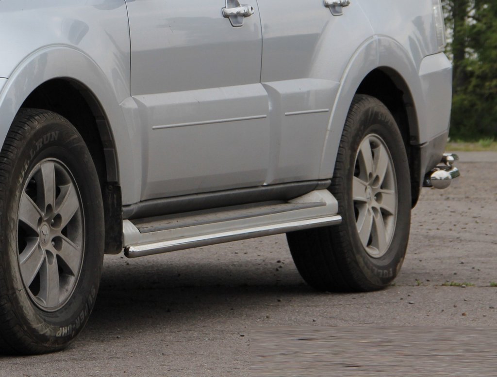 Side pipes for original mounting (2 pcs, stainless steel) for Mitsubishi Pajero Wagon III 1999-2006 - image 5