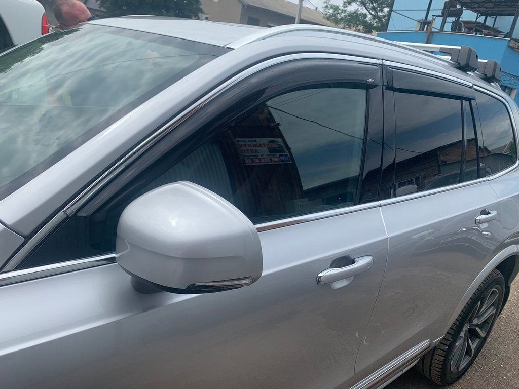 Window deflectors with chrome strip (4 pcs, HIC) for Volvo XC90 2015- - image 8