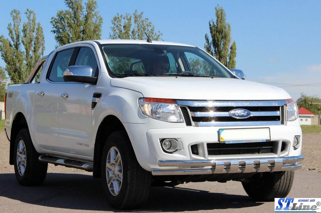 Front protection ST016 (stainless) for Ford Ranger 2011-2022 - Reelken Auto