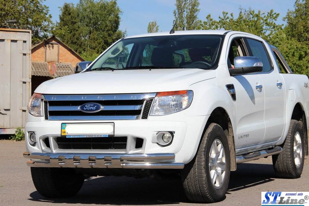 Front protection ST016 (stainless) for Ford Ranger 2011-2022 - Reelken Auto