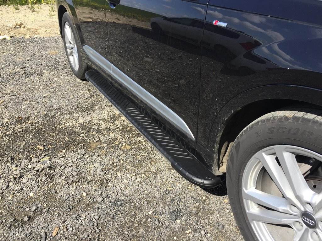 Lateral platforms Bosphorus Yeni Black (2 pieces, aluminum) for Audi Q7 2015- - Reelken Auto