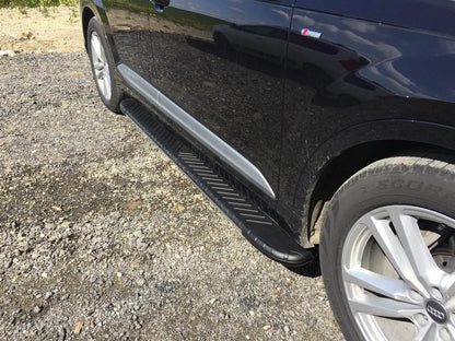 Lateral platforms Bosphorus Yeni Black (2 pieces, aluminum) for Audi Q7 2015- - Reelken Auto