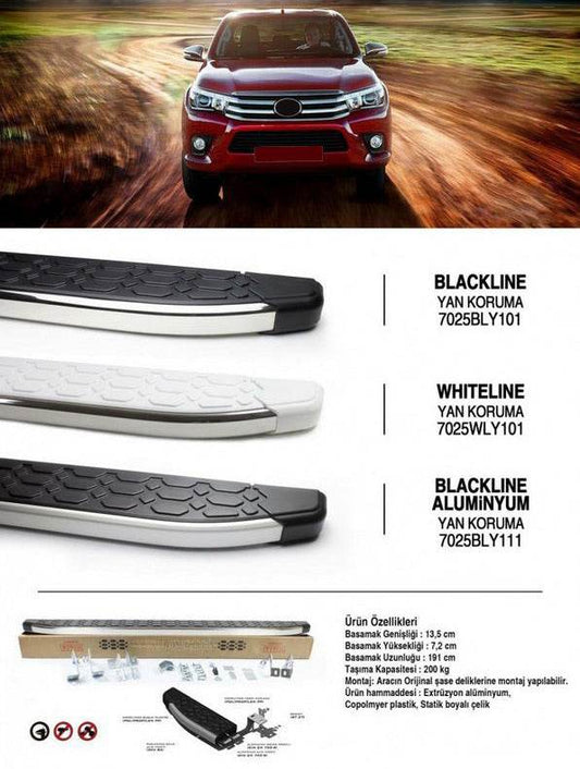 Blackline lateral platforms (2 pieces, aluminum) for Toyota Hilux 2015↗ - Reelken Auto