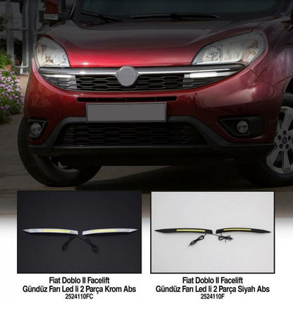 Daytime Running Lights Chrome (2014↗, LED) for Fiat Doblo II 2010-2022 - image 3