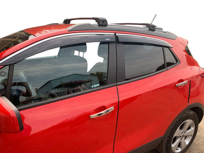 Window deflectors with chrome trim (4 pcs, Niken) for Opel Mokka 2012-2021 - image 1