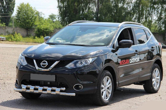 Front protection ST015 (stainless) for Nissan Qashqai 2014-2021 - Reelken Auto