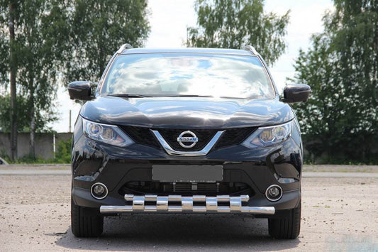 Front protection ST015 (stainless) for Nissan Qashqai 2014-2021 - Reelken Auto