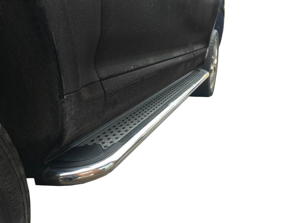 Lateral platforms Maydos v2 (2 PCs., aluminium ↗ stainless) for Porsche Cayenne 2010-2017 - Reelken Auto