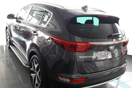 Lateral platforms Maydos V2 (2 PCs., aluminium ↗ stainless) for Kia Sportage 2015-2021 - Reelken Auto