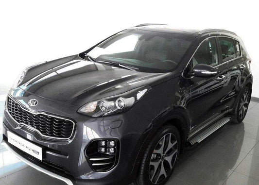 Lateral platforms Allmond Grey (2 pieces, aluminum) for Kia Sportage 2015-2021 - Reelken Auto