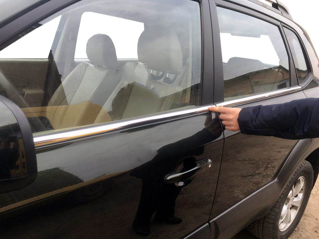 Glass edging (4 pieces, stainless steel) for Hyundai Tucson JM 2004↗ - Reelken Auto