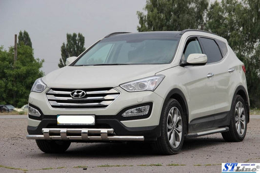 Front arc ST015 (stainless) for Hyundai Santa Fe 3 2012-2018 - Reelken Auto