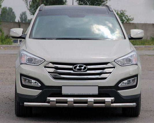 Front arc ST015 (stainless) for Hyundai Santa Fe 3 2012-2018 - Reelken Auto