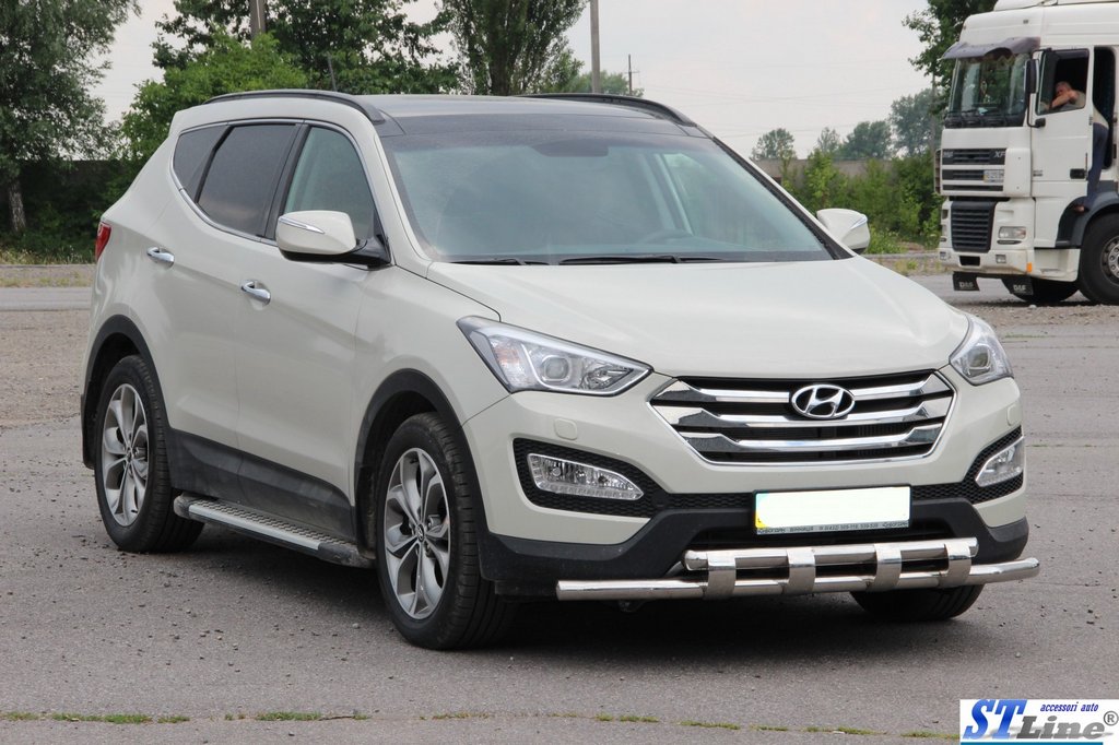 Front Bar ST015 (Stainless Steel) for Hyundai Santa Fe 3 2012-2018 - image 3