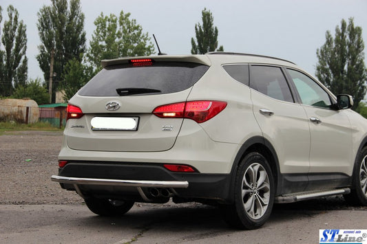 Rear Corner Bars AK-003 Double (Stainless Steel) for Hyundai Santa Fe 3 2012-2018 - image 2