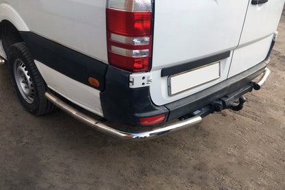 Side pipes behind rear wheel, angled (2 pcs, stainless steel) for Volkswagen Crafter 2006-2016 - image 1