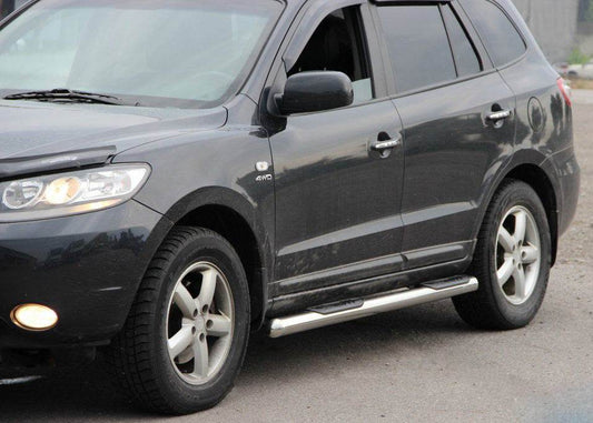 Side pipes B2 (2 pcs., stainless steel) for Hyundai Santa Fe 2 2006-2012 - Reelken Auto