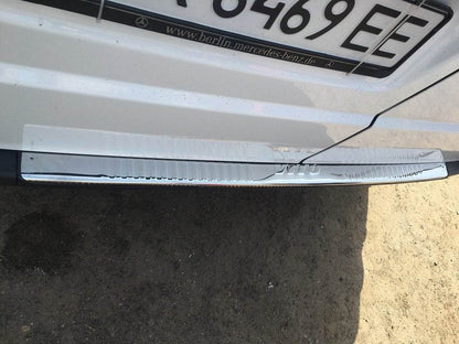 Cover on the rear bumper with a bend (Carmos V1, stainless steel) for Mercedes Vito W639 2004-2014 - Reelken Auto
