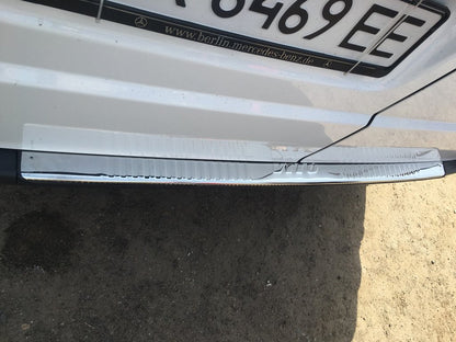 Rear bumper protector with lip (Carmos V1, stainless steel) for Mercedes Vito W639 2004-2014 - image 3