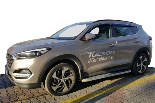 Side Steps Tayga Grey (2 pcs, Aluminum) for Hyundai Tucson TL 2016-2021 - image 1