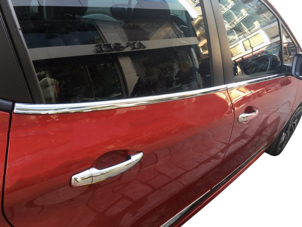 Window Trim Molding (4 pcs, Stainless Steel) for Peugeot 208 2012-2019 - image 1