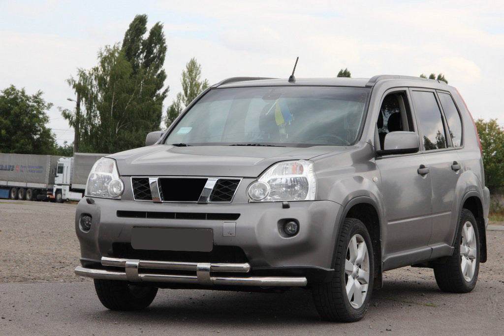 Front protection ST015/2 (stainless) for Nissan X-trail T31 2007-2014 - Reelken Auto