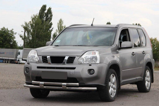 Front protection ST015/2 (stainless) for Nissan X-trail T31 2007-2014 - Reelken Auto