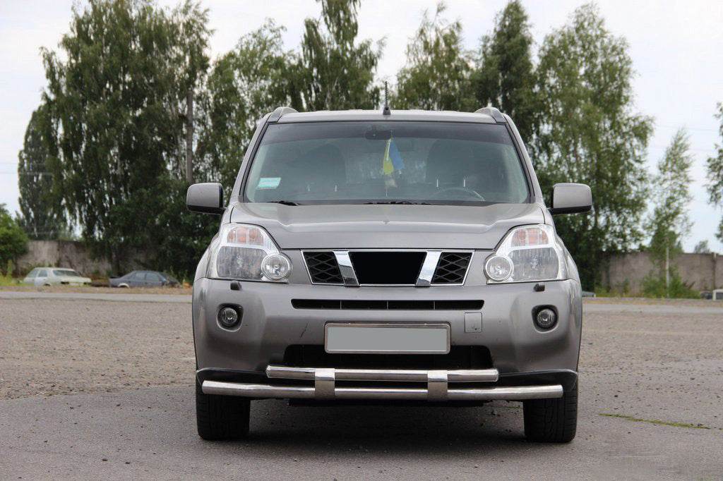 Front protection ST015/2 (stainless) for Nissan X-trail T31 2007-2014 - Reelken Auto
