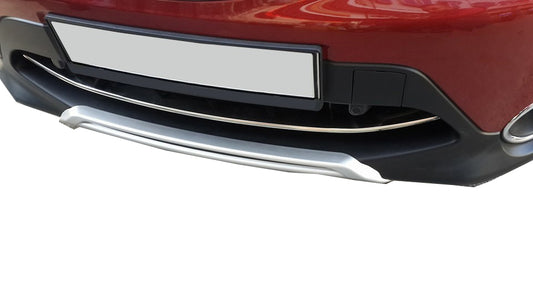 The front bumper spoiler (2014-2017, stainless steel) for Nissan Qashqai 2014-2021 - image 1