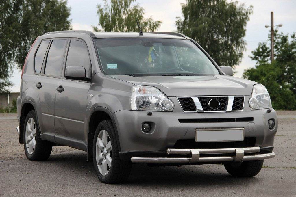 Front protection ST015/2 (stainless) for Nissan X-trail T31 2007-2014 - Reelken Auto