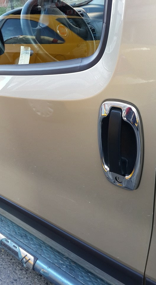 Outlining the door handle (4 pieces, stainless steel) for Fiat Doblo II 2010-2022 - image 3