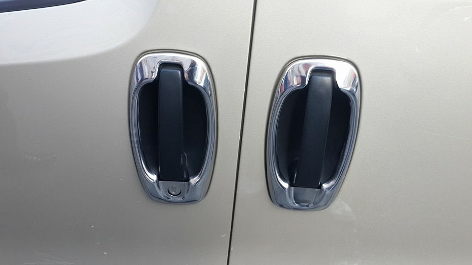 Outlining the door handle (4 pieces, stainless steel) for Fiat Doblo II 2010-2022 - image 1