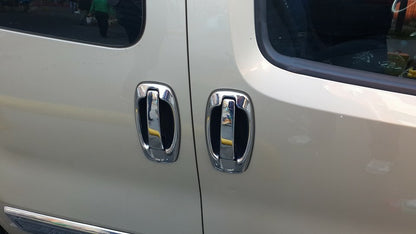 Chrome door handle covers and surrounds (stainless steel, 8 pcs) for Fiat Fiorino/Qubo 2008-2024 - image 2