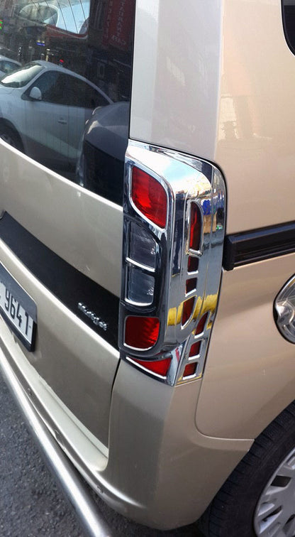 Chrome Tail Light Covers with Curve (2 pcs, plastic) for Peugeot Bipper 2008-2017 - image 3