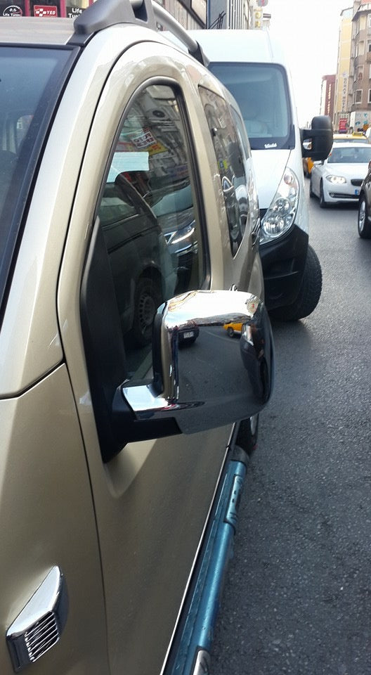 Covers for mirrors complete (2 pieces, stainless steel) for Peugeot Bipper - image 4