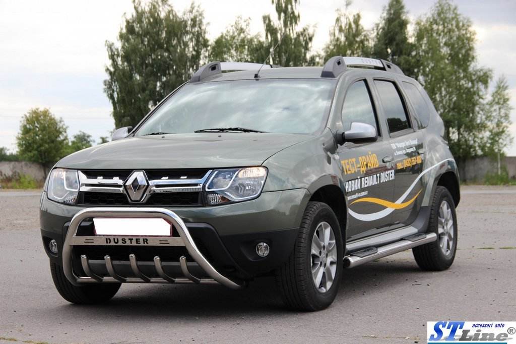 Side pipes with stovkami (2 PCs., stainless.) for Dacia Duster 2008-2018 - Reelken Auto