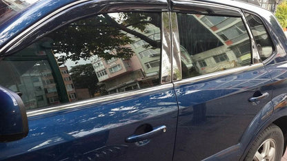 Glass edging (4 pieces, stainless steel) for Hyundai Tucson JM 2004↗ - Reelken Auto